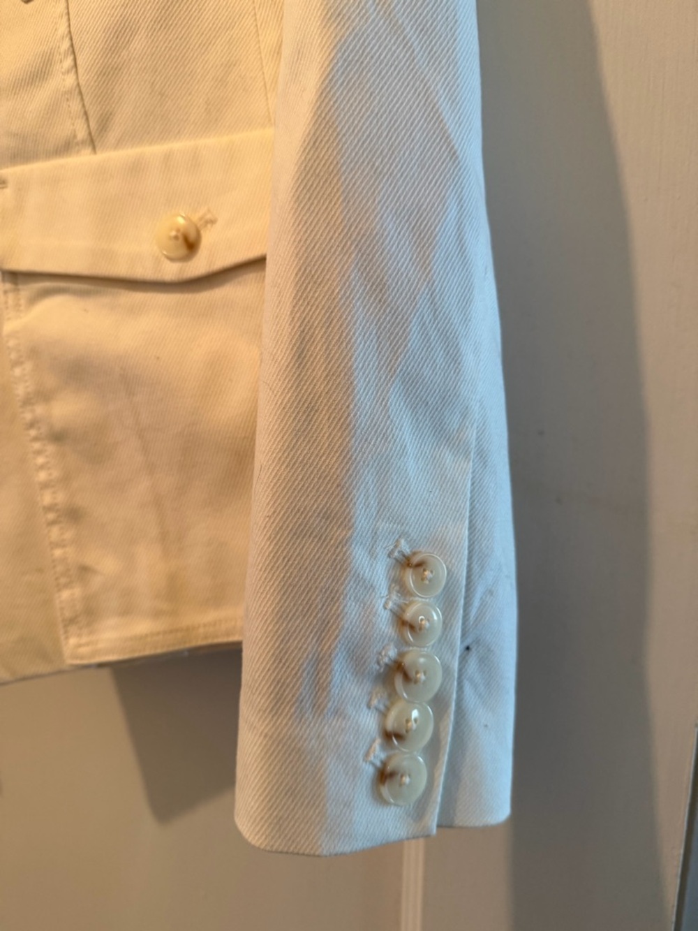 Anthropologie White Utility Blazer with Flap Pockets - Picture 3 of 6